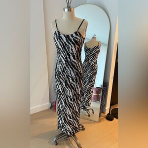 Elegant Black and White Sequin Dress